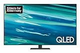 Samsung QLED 4K TV Q80A 55 Zoll (GQ55Q80AATXZG), Quantum HDR 1500, Direct Full Array, Game Pro Mode [2021],Nachtschwarz
