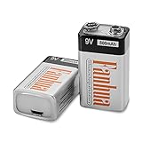 Fanhua Block Batterie 9V Wiederaufladbar, USB 800mAh 9 Volt Block Akku Für Feuermelder Rauchmelder, Lithium Blockbatterien for Smoke Detector (2 Pack)
