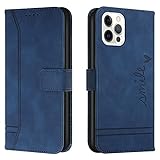 Lihondar Kompatibel mit Huawei Y3 2017 Hülle, Handyhülle Huawei Y3 2017, Premium Leder Klappbar Schutzhülle Tasche Wallet mit Brieftasche [Ständer] [Standfunktion] Cover Flip Case Klapphülle (Blau)