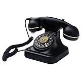 LIYANSBH Antikes Telefon, altmodisches Festnetztelefon mit Wählscheibe und Drucktastenwahl, schnurgebundenes Vintage-Retro-Telefon, dekorativ für Anrufe und Home Office Hotel