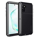Beeasy Hülle kompatibel mit Samsung Galaxy Note 10 (6.3'), Outdoor Metall Stoßfest Sturzsicher Schutzhülle, 360 Grad Handyhülle Kratzfest Robust Heavy Duty Case, Schwarz