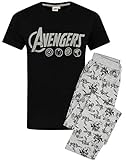 Die Avengers Mens Pyjamas Logo Marvel Lounge Hosen & T-Shirt Set