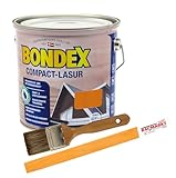 Bondex Compactlasur 2in1 Holzlasur oregon pine 2,5L zum sprühen und streichen inkl. Pinsel und Rührstab