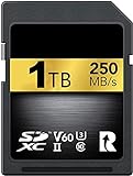 1 TB SDXC Memory Card Class 10 UHS-I U3 Memory SD-Karte Datenspeicher bis zu 250 MB/S Ideal für Kinds of Kameras (1 TB, 250 MB)
