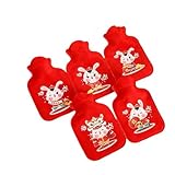 GLYLFQZJ Wärmflasche Heiße Wasserflasche Cartoon Elch Heiße Wasserflasche Große Kapazität Plüsch Baby Flanell Warme Wasser Tasche Weihnachten-B