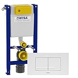 WISA WC Element 2-Mengen Spülkasten XT | Extraflach - 83cm geringe Bauhöhe | 38cm breit | inkl. Betätigung KANTOS weiß