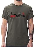 Geschenk für Hundebesitzer - Gassi Evolution - S - Dunkelgrau - gassi Mann - L190 - Tshirt Herren und Männer T-Shirts