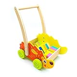 RB&G Laufwagen + Bauklötzer Konstruktionsspielzeug - für Babys und Kinder, spielerisch Laufen, Motorik Spielzeug ab 1 Jahr Lauflernwagen
