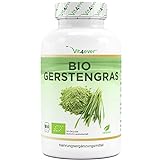 Bio Gerstengras - 365 Kapseln - Hochdosiert mit 1500mg je Tagesportion - Laborgeprüft & zertifizierte Bio Qualität - Ohne unerwünschte Zusätze - Vegan