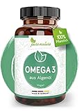 OMEGA 3 VEGAN I DHA & EPA - 1668mg Vegan Omega 3 pro Tagesdosis I 60 Kapseln I Reines Algenöl I pflanzlich & hochdosiert I Essentielle Fettsäuren