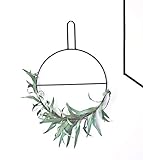 anaan Circle Design Wandkranz Metall Ring Eukalyptuskranz Kranz Handtuchhalter & Zeitschriftenhalter schwarz Wanddeko Türdeko (S Φ30*40cm)