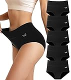 Ruixue Unterhosen Damen Baumwolle Unterwäsche, 5er Pack Slips Damen Stretch Hohe Taille Panties, Bequeme Frauen Unterwäsche, Atmungsak
