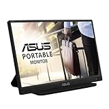 ASUS ZenScreen Portable Monitor 15.6' 1080P FHD Laptop Monitor (MB166C) - IPS USB-C Travel Monitor, Flicker-free and Blue Light Filter w/Smart Cover, External Monitor For Laptop & Macbook, schwarz