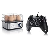 Arendo - Eierkocher Edelstahl für 1 bis 8 Eier - Egg Cooker - 500 W – Kontroll Leuchte & CSL - Gamepad für PC im Xbox Design - Controller kabelgebunden
