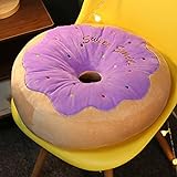 35/45 cm Sitzkissen in Donut-Form, Plüschkissen mit Reißverschluss, Cartoon-Tier, Dino-Hase, Einhorn für Kinder und Erwachsene
