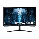 Samsung Odyssey Neo G8 Gaming Monitor S32BG850NU, 32 Zoll, VA-Panel, 4K UHD-Auflösung, AMD FreeSync Premium Pro, 1 ms Reaktionszeit, Bildwiederholrate 240 Hz, Front Schwarz, Rückseite Weiß