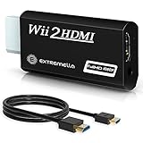 Extremella Wii zu HDMI Adapter mit HDMI Kabel, HDMI Konverter für Wii, Wii auf HDMI Anschluss 720P 1080P 60Hz Video & 3,5mm Audio Ausgang (Schwarz)