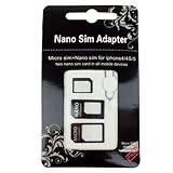 3 in 1 Nano-SIM-Adapter 4 in 1 Nano auf Micro; Nano auf Standard-SIM-Karte und Micro-to-SIM-Karte + Entferner für SIM-Karten.