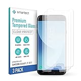 smartect Schutzglas kompatibel mit Samsung Galaxy J7 2017 [3 STÜCK - KLAR] - Tempered Glass 9H Härte - Blasenfreie Schutzfolie - Anti Fingerabdruck - Touch Sensitive