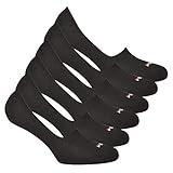 FILA 6 Paar Invisible GHOST Socken, Unisex Kurzsocken, Füßlinge mit Silikon Grip (Schwarz, 35-38 (3-5 UK))
