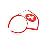 Oblique Unique® Krankenschwester Haarreifen weiß/rot mit Kreuz - sexy Nurse