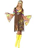 Smiffys 60er Schicke Lady, mit Kleid, gedruckter Weste und Stirnband, Größe S