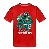 Spreadshirt Harry Potter Slytherin Wappen Monochrom Teenager Premium T-Shirt, 146-152, Rot