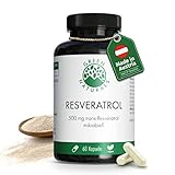 Resveratrol (60 Kapseln á 500mg) aus Hefe - Österreichische Herstellung - 100% Vegan & Ohne Zusätze - Vorrat für 2 Monate