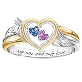 Reooly Midi Ring Ehering Wasser Diamant Ring Tier Rose Ring Mode Damenschmuck/Damenring Damenschmuck