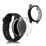 kwmobile 2X Hülle kompatibel mit Oneplus Watch - Silikon Fullbody Cover Case Schutzhülle Set Schwarz Transparent