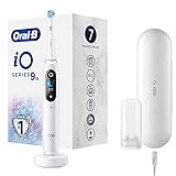 Oral-B iO 9 Elektrische Zahnbürste/Electric Toothbrush mit revolutionärer Magnet-Technologie & Mikrovibrationen, 7 Putzprogramme, 3D-Zahnflächenanalyse, Farbdisplay & Lade-Reiseetui, white alabaster