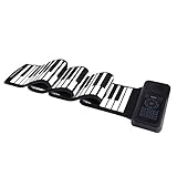 Nannday Portable 88 Keys Elektronische Tastatur Hand Roll-Up-Klavier Eingebauter 1100-mAh-Li-On-Akku für Aufnahme-, Programmier-, Sustain- und Vibrato-Funktionen