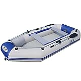 MAATCHH Kajaks Aufblasbares Boot gebürstetes hartes unteres Fischerboot Outdoor-Ausrüstung einfach zu tragen Aufblasbares Kanu (Color : White, Größe : 260x120x31CM)