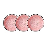 LIRONGXILY Salatschüssel Große Salatschale 1.2L Obst Dessertschüssel Handgemachte Keramik Sternenhimmel Muster Haushaltsgeschirr (Color : Pink, Size : 3pcs)