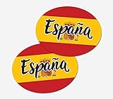 2 x Espana Autoaufkleber Spanien Flagge Oval Selbstklebend Vinyl Auto Van LKW