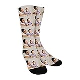 MissChic Socken Personalisiert Foto,Lustige Socken, Socken Individuell, mehrere Gesichter,Legen Sie Ihr Gesicht auf Socken für Unisex, Geschenk für Freuen, Herren, Freundin, Mutter, Schwester