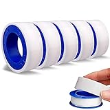 5 Rollen Teflonband, 5cm*10 m Lang PTFE Gewindedichtband Teflonband Tape für Plumbing Gelenk für Pool, Küche, Industrie(Weiß)