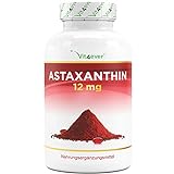 Astaxanthin 12 mg - 150 Softgel Kapseln (10 Monatsvorrat) - Premium: Echtes Astaxanthin aus reiner Haematococcus Pluvialis-Mikroalge - Optimiert mit Vitamin E & Olivenöl - Laborgeprüft