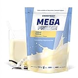 Energybody Mega Protein Vanille 500 g / Mehrkomponenten Protein mit Casein Whey Mix als Eiweiss Shake / Eiweiß Shake ohne Aspartam/ Eiweiß Pulver / 20 Portionen