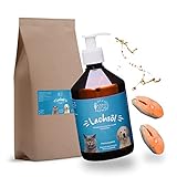 Lucky Bones®️-Lachsöl für Hunde und Katzen (500 ml) in praktischem Pumpspender, ohne Zusätze