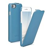 kalibri Flip Hülle Ultra Slim kompatibel mit Apple iPhone SE (2022) / iPhone SE (2020) / iPhone 8 / iPhone 7 - Leder Case Schutzhülle Tasche in Blau