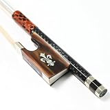 VINGOBOW Strukturierter Carbon Geigenbogen Violine Geigen bogen rot eleganter Ochsenhorn Frosch und Schraube süßer Klang und tolle Balance 4/4 in voller Größ