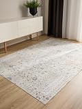 benuta Basic Waschbarer Teppich George - Kunstfaser - Rechteckig & im Style: Vintage, Elegant, Retro - Pflegeleicht für Wohnzimmer Schlafzimmer, Beige, 300x400