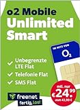 freenet o2 Mobile Unlimited Smart – Handyvertrag mit Internet Flat, Flat Telefonie und SMS und EU-Roaming – In alle deutschen Netze – 24 Monate Vertragslaufzeit