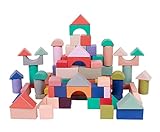 LonME Kinder Bausteine Baugebäude Spielzeug Set, große Teilchen Holzbausteine, Erleuchtung versammeln Bildungsspielzeug für Jungen und Mädchen,102 Pieces