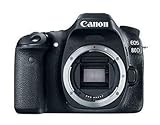 Canon EOS 80D Digital SLR 24,2 MP Kameragehäuse, nur mit APS-C Sensor, 7 fps, Dual Pixel CMOS AF, Schwarz
