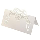 ROSENICE Tischkarten Weiß Herz Hochzeit Party Dekoration Namenskarten Platzkarten 50 Stück