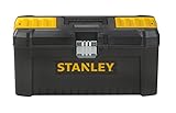 Stanley Werkzeugbox / Werkzeugkasten (16', 20x19,5x41cm, Werkzeugkoffer mit Metallschließen, stabiler Organizer aus Kunststoff für diverse Werkzeuge, Koffer mit entnehmbarer Trage) STST1-75518