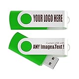 100 Stück Individuell Personalisiert USB Stick 32GB Werbeartikel Mit Firmen Logo Druck - USB 3.0 Grün