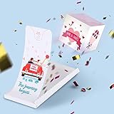 «BOOM!» Surprise Hochzeitskarte – Die Reise beginnt! Glückwunschkarte Pop up Konfetti